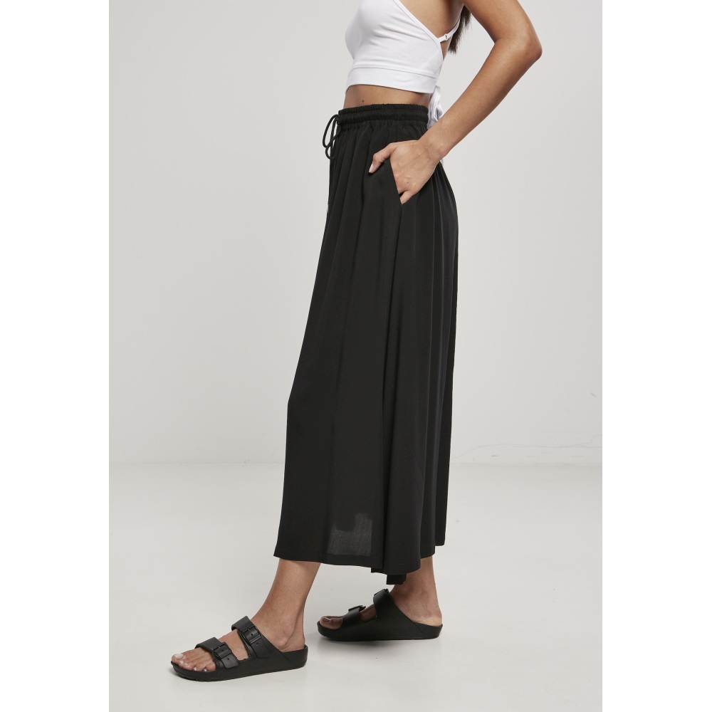 Urban Classics - Viscose Midi Langer Rock - Schwarz